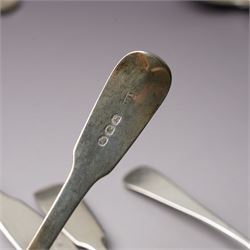 Pair of George III silver sauce ladles London 1799 Maker Richard Crossley, six various George III and Victoria silver dessert spoons, assorted tea spoons etc
