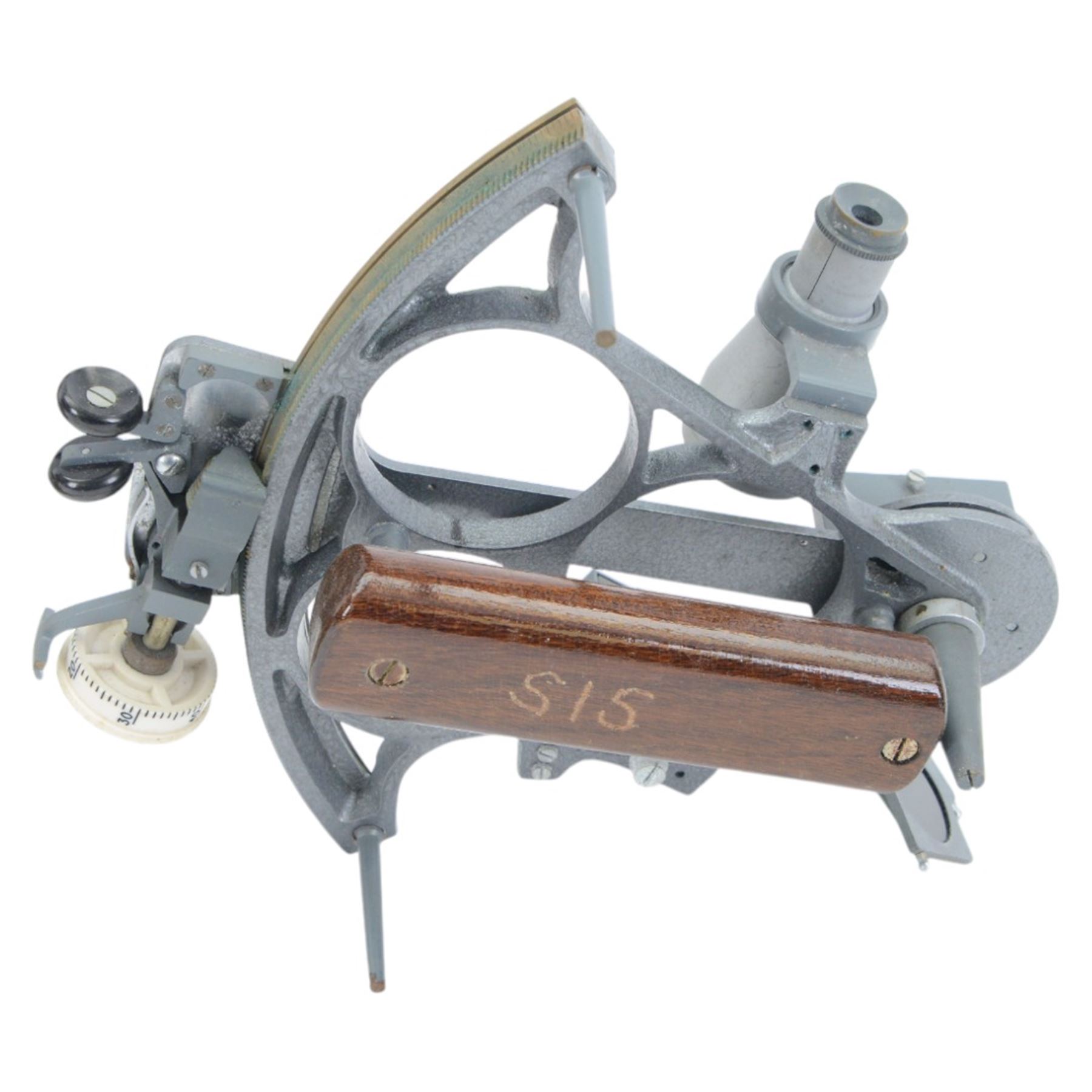 Kelvin Hughes Sextant no. 70584, with calibration note for 1967, in wooden box