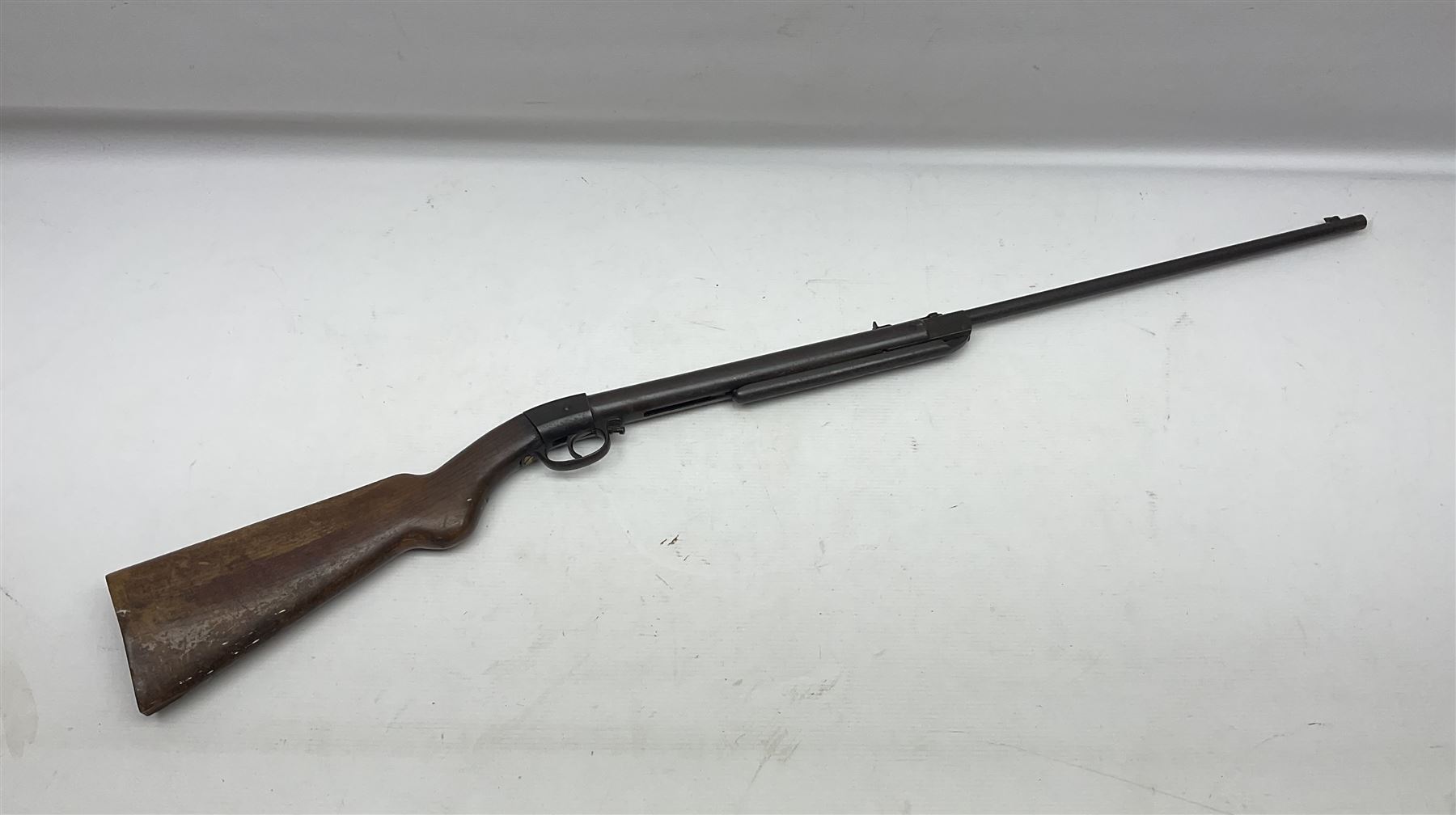 Early 20th  century Diana .177 air rifle with break-barrel action and adjustable trigger, no visible number, L108cm overall  NB: AGE RESTRICTIONS APPLY TO THE PURCHASE OF AIR WEAPONS.