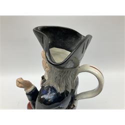 Early 20th century Staffordshire William Kent Squire toby jug, modelled seated upon a corner chair holding a jug of ale in his right hand, H28cm