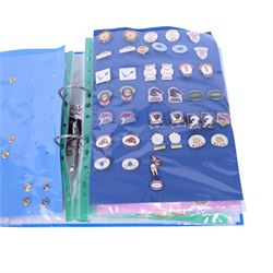 Amatuer Rugby League club enamel badge collection, from teams including Hull Wyke, Sheffield Forgers, London Griffins, Medway Dragons, Hillfoot Rams, Fife Lions, Conwy Celts, Carluke, Devon Sharks, Brotherton Bulldogs, Aspatria Hornets, Army XIII, Bristol Sonics, etc, housed in one folder, (approximately 320)