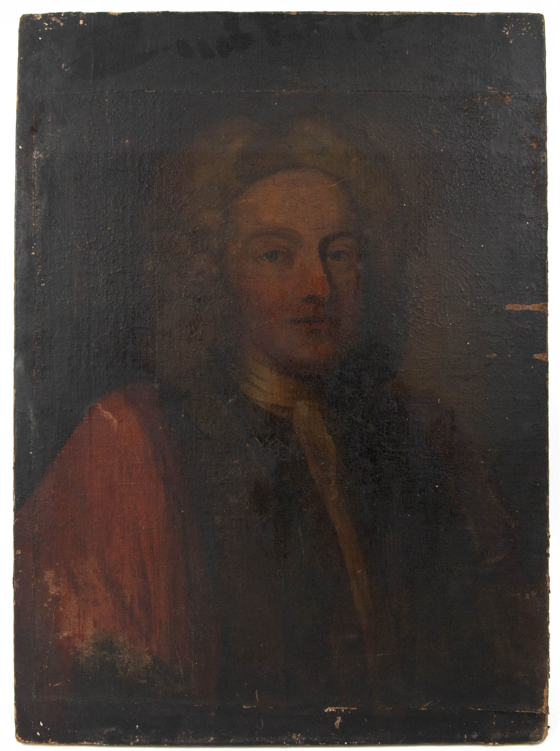 English School (Late 18th/Early 19th Century): Portrait of a Gentleman in a Powdered Wig, oil on canvas unsigned 72cm x 52.5cm (unframed)