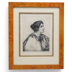 Charles Holroyd (British 1861-1917): Portrait of a Classically Dressed Ladu, etching signed and inscribed in pencil 20cm x 15cm