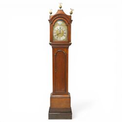 18th century oak eight-day longcase clock,  signed James Smyth, Saxmundham, the arched hoo...
