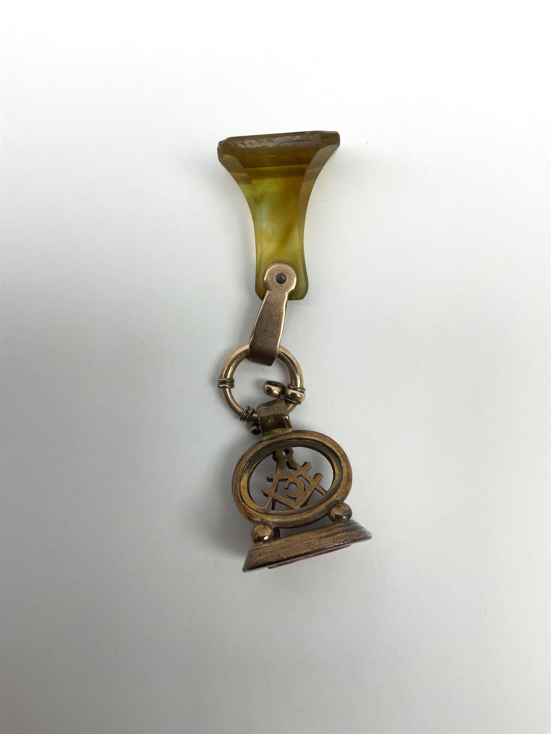 Masonic fob seal and another on spring catch loop