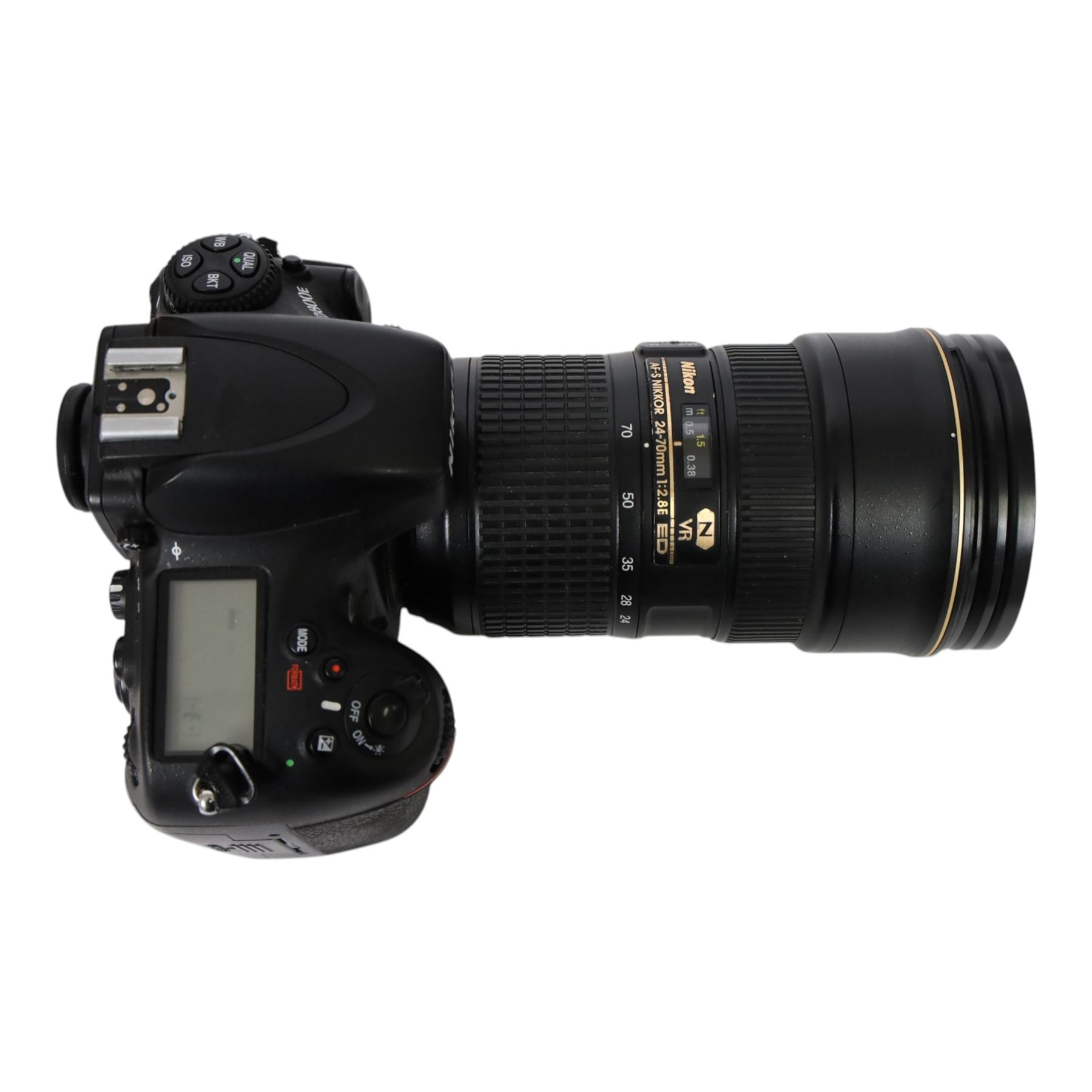 Nikon D800E camera body serial no. 6018204, with AF-S Nikon Nikkor 24-70mm 1:2.8E ED lens and battery charger, together with a Nikon AF Nikkor 50mm 1:1.8D lens