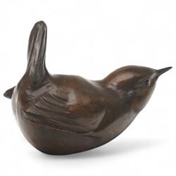 Alan Glasby (British 1945-2008): Wren, bronze model signed, W7.5cm