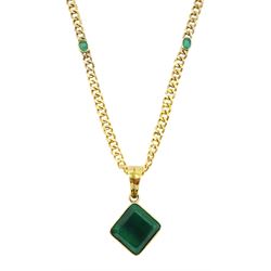 Gold single stone square cut emerald pen