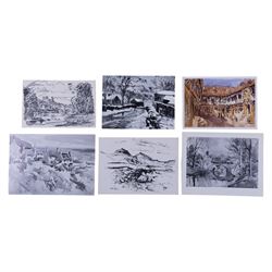 Angus Bernard Rands (British 1922-1985): Winter Scenes, set of four watercolours signed with initials, one dated 1972, max 15cm x 21cm; together with a collection of memorabilia, including a letter and various Christmas cards (unframed)