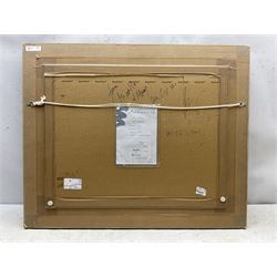 Fabian Perez (Argentinian 1967-): 'Saba in the Sun', embellished giclee print on canvas board signed and numbered 93/195, inscribed verso with DeMontfort Fine Art certificate of authenticity 45cm x 60cm