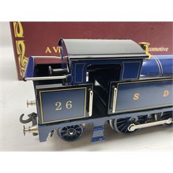 Darstaed '0' gauge - SDJR 2-6-2 tank locomotive No.26 in blue/black; boxed with original packaging and invoice dated 04/02/2017.