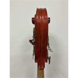 Contemporary 3/4 Double Bass, Body height bottom to shoulder 110cm, With steel tuning pins and ebonised fingerboard, no strings, bridge, tail piece, or endpin Although called a 3/4 size bass, this size is recognised as a regular sized Double Bass 
