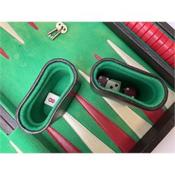 Bagatelle board and Harrods backgammon set in case