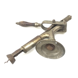 The Merritt commercial bar-top cork screw, with wooden handle, L41cm 