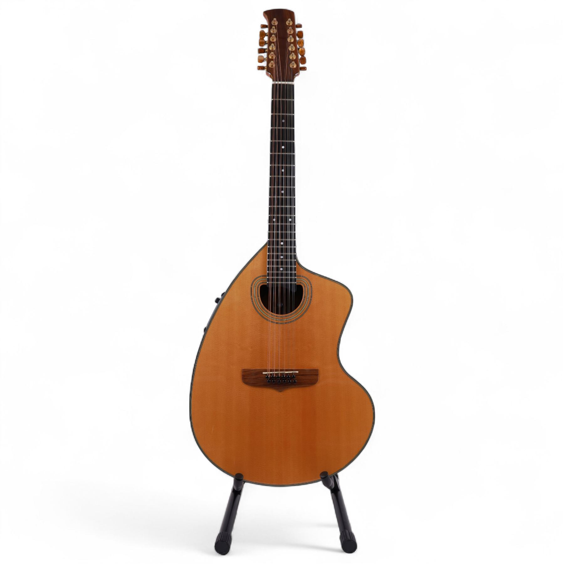 Brazilian Giannini Craviola twelve string acoustic guitar, with Fishman Premium Blend onboard pickup, serial no. 000019116, in fitted hard case