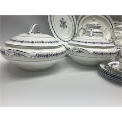 Coalport Lucerne coffee and dinner service for eight, to include dinner plates, side plates, dessert plates, coffee cans and saucers, milk jug, sucrier, two coffee pots, etc (50)