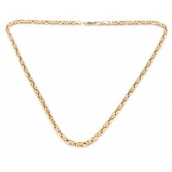 9ct gold Byzantine link chain necklace, hallmarked