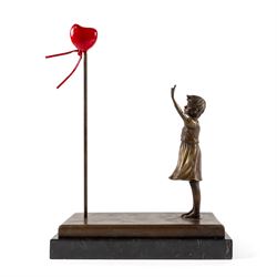 After Banksy, bronze Balloon Girl, H38cm