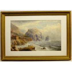  Towing in the Wreck, watercolour signed by John Clarkson Uren (British 1845-1932) and indistinctly dated 37cm x 60cm  