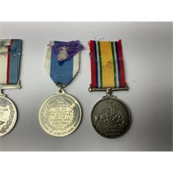 1949 Yangtze Incident HMS Consort casualty Naval General Service Medal with two clasps for Yangtze 1949 and Malaya awarded to D/SSX. 788562 J. Tootell A.B.R.N.; with four other medals comprising Republic of Korea War Service Medal, Eastern Service Medal, unofficial British and Commonwealth Occupation Forces Association Occupation of Japan medal and IFKVWA 40th Anniversary Medal; together with an archive of contemporary and later related items including Certificate of Service 1946-54, Recommendations for Advancement and Conduct Record Sheet 1946-53, Quartermasters History Sheet 1949-53, Destroyer Association China Station 1945-53 beret, later manuscript journal with his own account of the Yangtze incident etc, Joe's birth certificate details dated 1968, reprinted half-length portrait in uniform, Manual of Seamanship 1937, modern shield and framed crests, blazer badges and metal badges and a copy of Loyal & Steadfast - The Story of HMS Consort 2008, which gives details of how Joe Tootell received his wounds, the extract reads ' When Consort came under fire a short time later it was a strange, perhaps unreal experience for many of the crew who had never seen action before. Ordinary Seaman Joe Tootell was in the wheelhouse. 'I could not see the action. We could hear the ship taking severe punishment. When the wheelhouse took a direct hit, killing the coxwain, Chief Petty Officer Gurney, and myself receiving multiple shrapnel wounds, the steering mechanism was put out of action.'