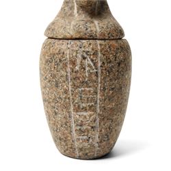  Egyptian bronze figure of Osiris H20cm, another Egyptian figure, small vase and cover and an ancient wine vessel (4)