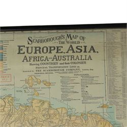 The Scarborough Company (London c.1907): 'Scarborough's Map of the World', double-sided rolled map on waxed silk, showing North America and South America recto, and Europe, Asia, Africa and Australasia verso, 101cm x 101cm