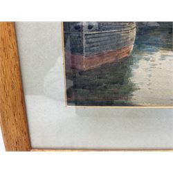 Albert George Strange (British c.1855-1917): Boats in Scarborough Harbour, watercolour signed 25cm x 34cm