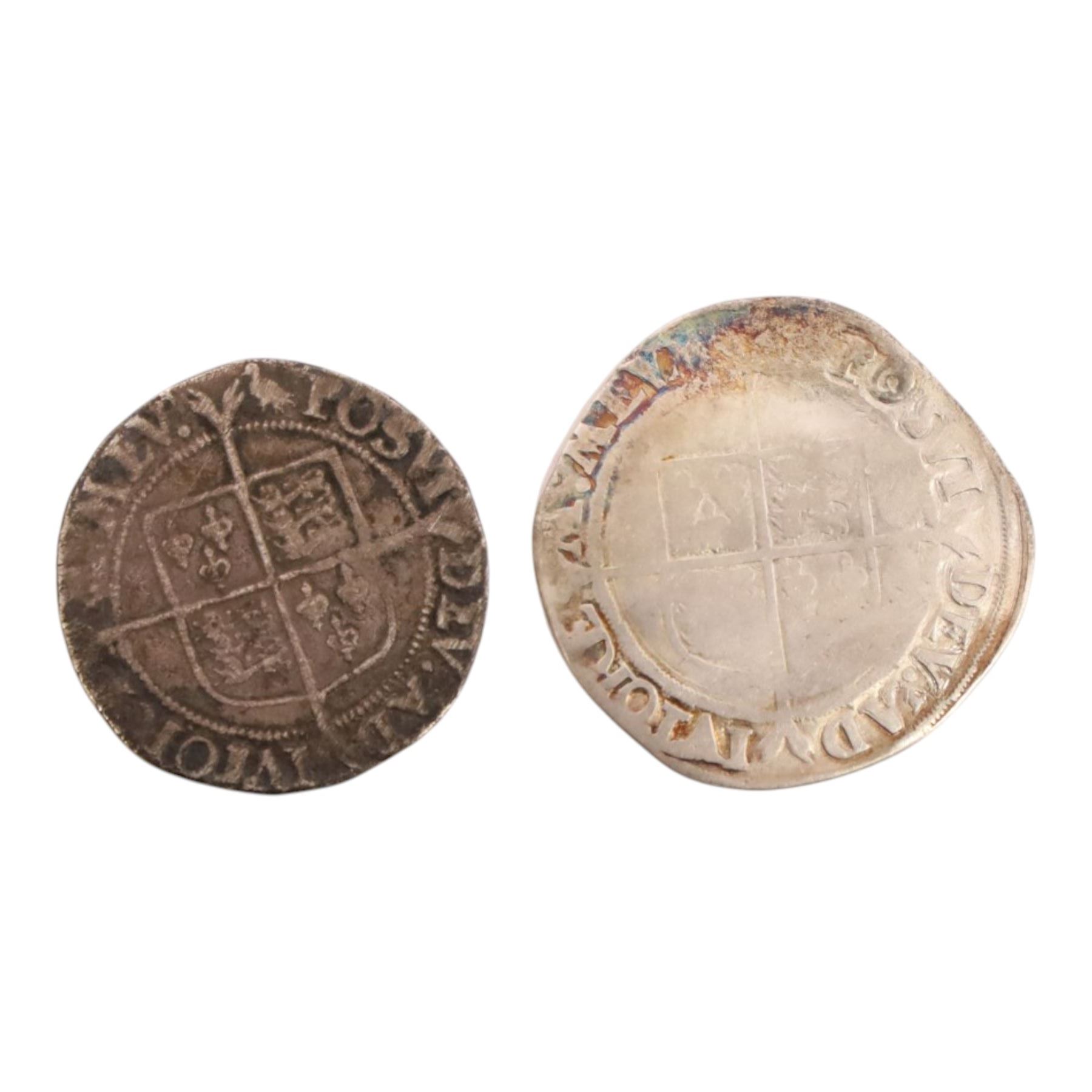 Two Elizabeth I silver one shilling coins