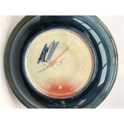  William Moorcroft Leaf & Berry Flambe circular plate, c1930 D22cm   