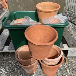 Selection of Sankey Bulwell and other terracotta garden pots - provenance Sand Hutton