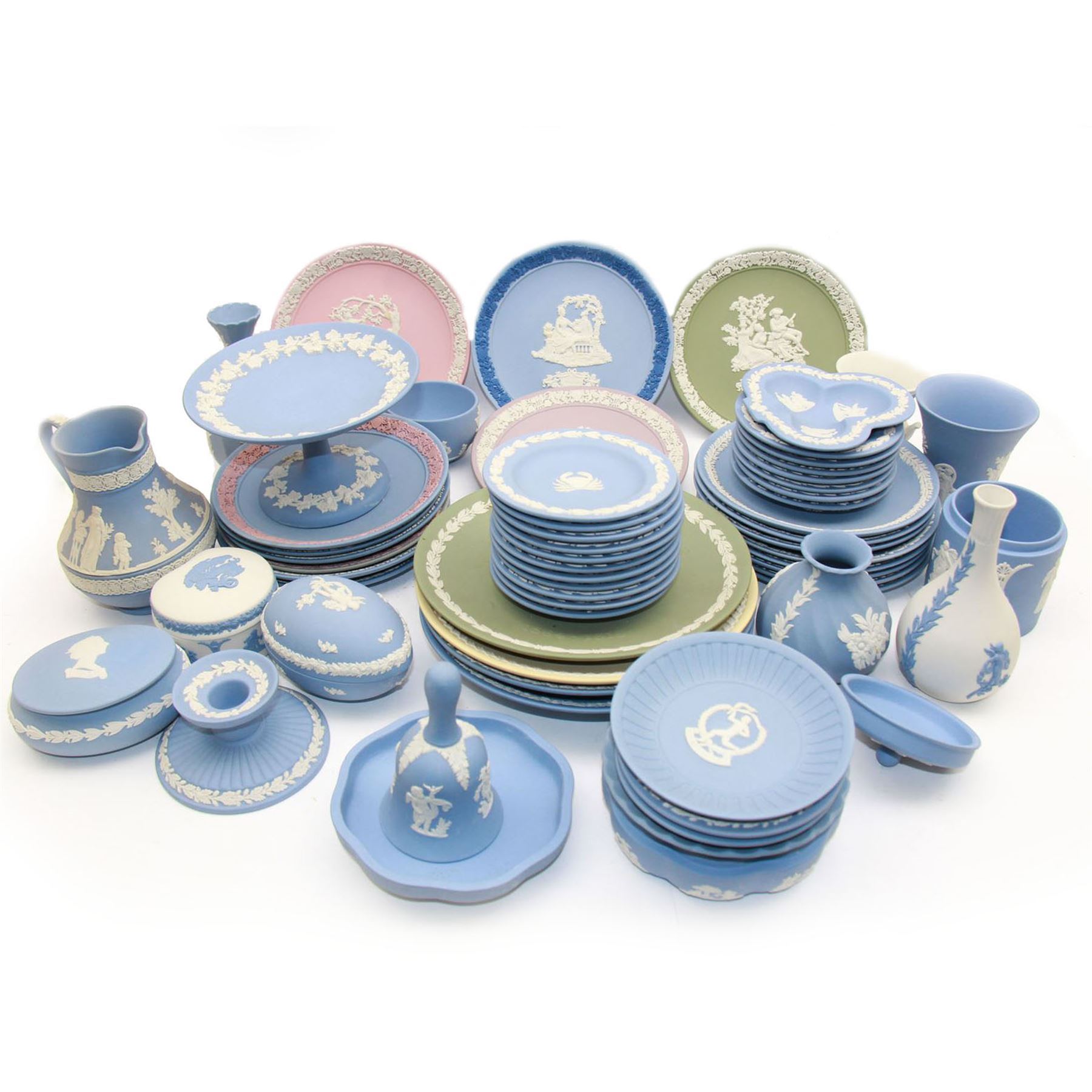 Wedgwood Jasperware including jugs, trinket dishes plates, vases etc    