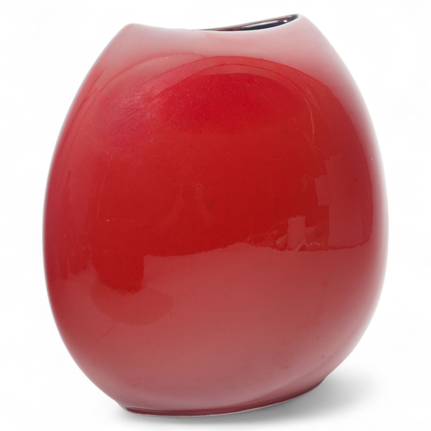 Poole pottery purse vase decorated in the Odyssey pattern, Odyssey pattern fern pot D17cm and a Poole Peacock pattern fern pot D19cm (3)