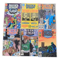 DC Comics Modern Age 'Justice League America' and 'Justice League International' comic books, spanning years 1987-1996, one-hundred and twenty four issues, together with seven DC 'Justice League' annuals #1, #2, #4, #5, #8, #9 and #10 and 1990 'Justice League International Special Mister Miracle 1990 World Tour' #1
