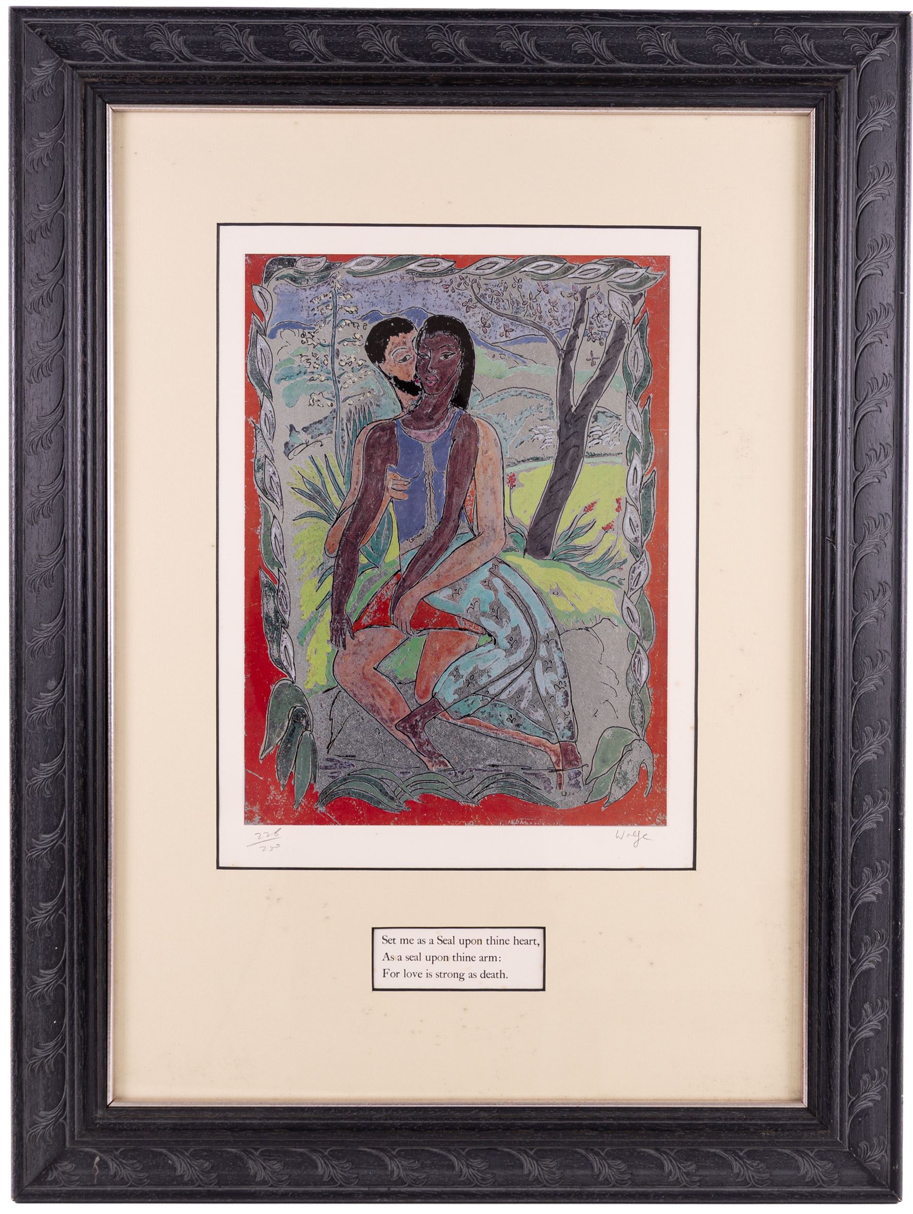 Edward Harris Wolfe (South African 1897-1982): 'Song of Songs', set of twelve limited edition lithographs on silvered paper each signed and numbered 228/250 in pencil, 36cm x 26cm, in matching frames (12)