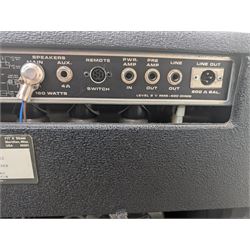 1970s Peavey 2 x 12 BW Mace guitar amplifier, serial no. 9A-468240, with a Peavey four-button Automixer foot pedal, H51cm, W67cm