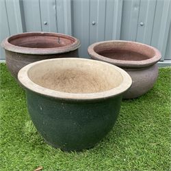 Set of Three terracotta plant pots  - THIS LOT IS TO BE COLLECTED BY APPOINTMENT FROM DUGGLEBY STORAGE, GREAT HILL, EASTFIELD, SCARBOROUGH, YO11 3TX