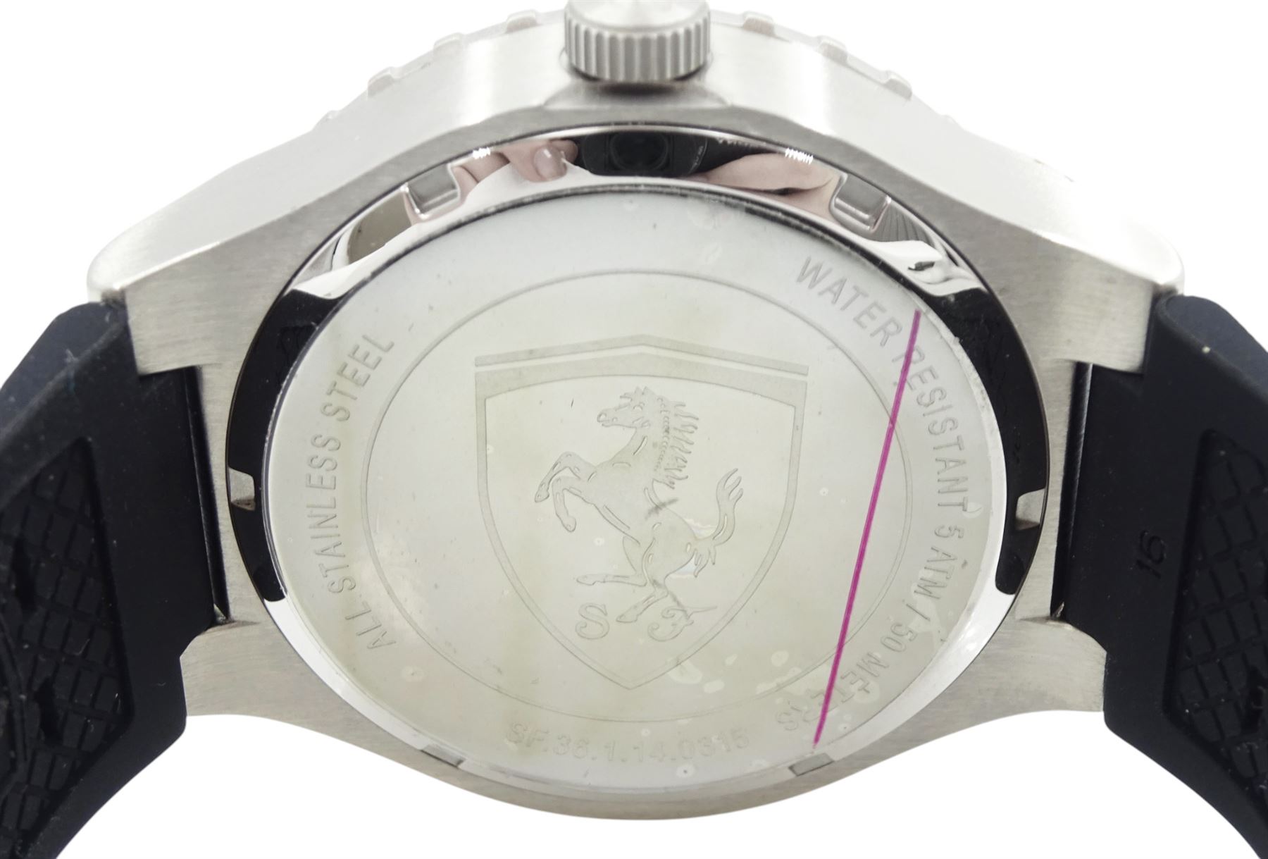 Ferrari Speciale Evo gentleman's stainless steel automatic wristwatch, Ref. SF.36.1.14.0315, on original rubber strap, boxed with papers