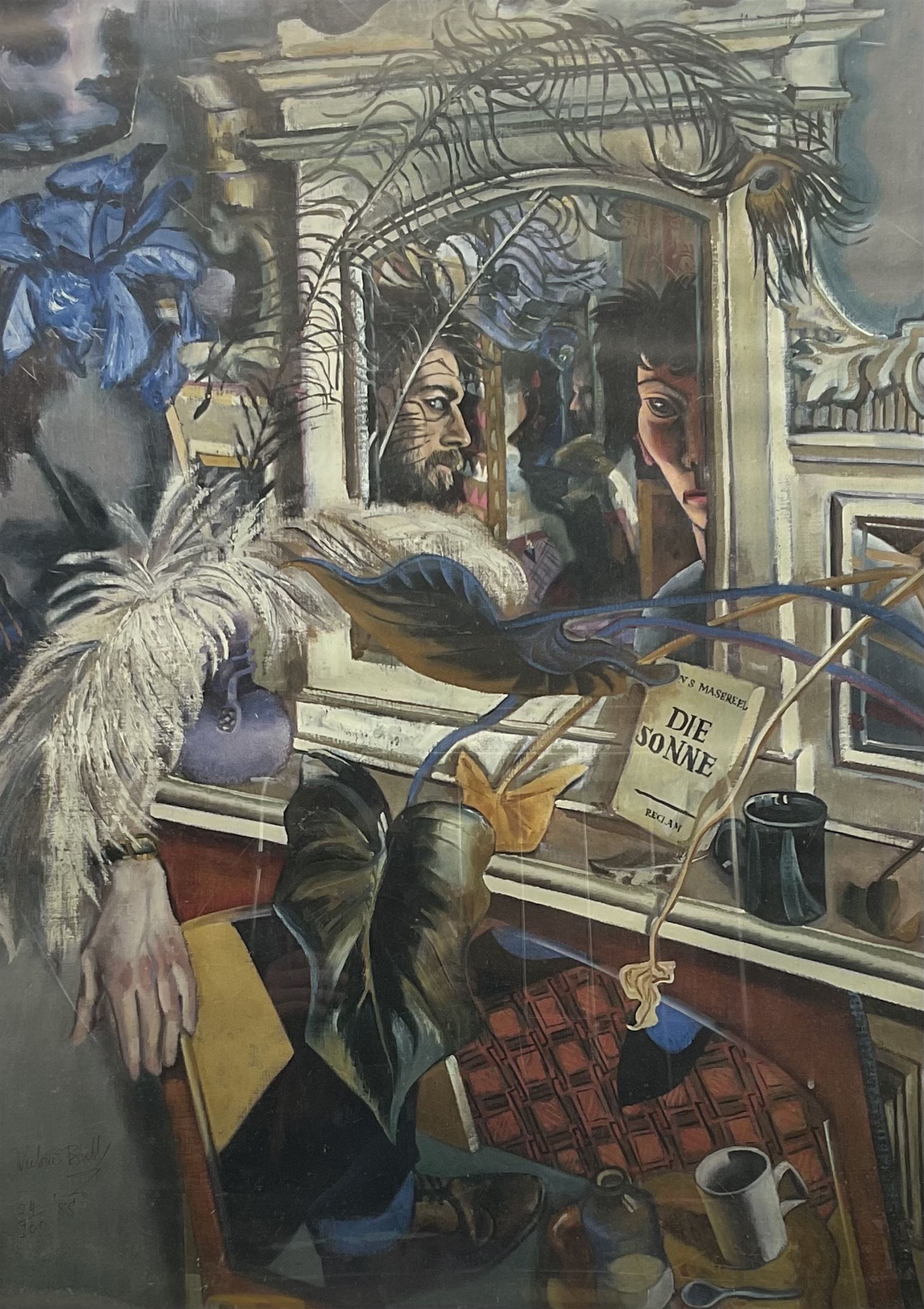 Victoria Brill (British 1958-): The Overmantle Mirror, limited edition colour print signed dated '85 and numbered 24/100 in ink 78cm x 56cm