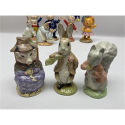 Twelve Royal Albert Beatrix Potter figures, including Mr Alderman Ptolemy, Peter Rabbit and This Pig Had None, etc, some boxed, together with four Royal Worcester Noddy figures, including Big Ears and PC Plod, boxed