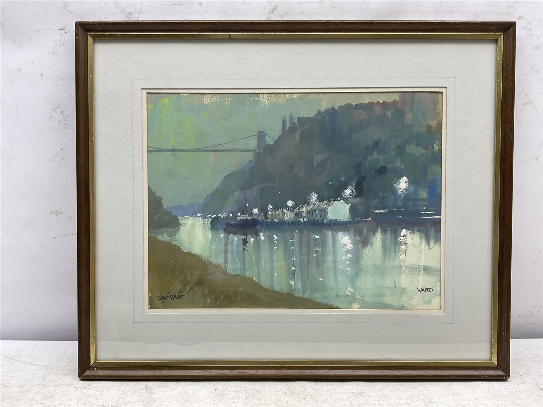 Louis Arthur Ward RWA (Bristol Savages 1913-2005): 'Contrast' - Clifton Suspension Bridge, gouache signed and titled 25cm x 34cm 
Provenance: from the estate of Ronald Frederick Broome OBE QPM (1932-2021)