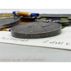 George V India General Service Medal with Afghanistan N.W.F. 1919 clasp and WW1 British War Medal awarded to 79561 Pte. R.D. Rowbottom R.A.M.C.; both with ribbons; card mounted with cap badge and Medical Corps cloth badge