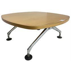 Antonio Citterio for Vitra - coffee table, maple veneer top on splayed chromed metal supports