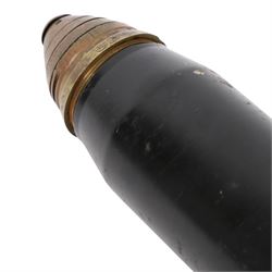 WWI inert artillery shell with fuse cone, H32cm