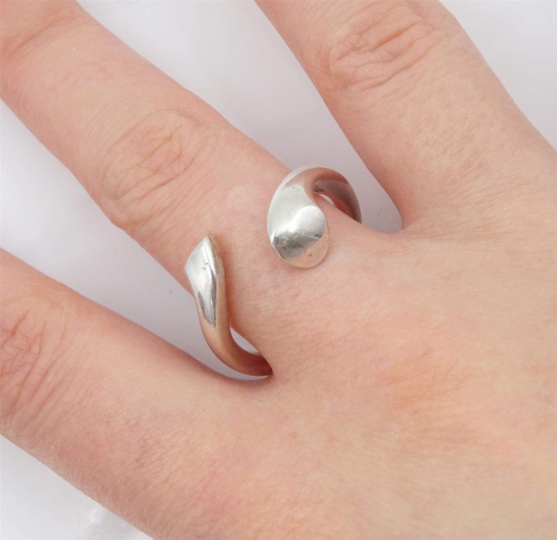 Silver devoted hearts ring by Regitze Overgaard for Georg Jensen, No 262, boxed