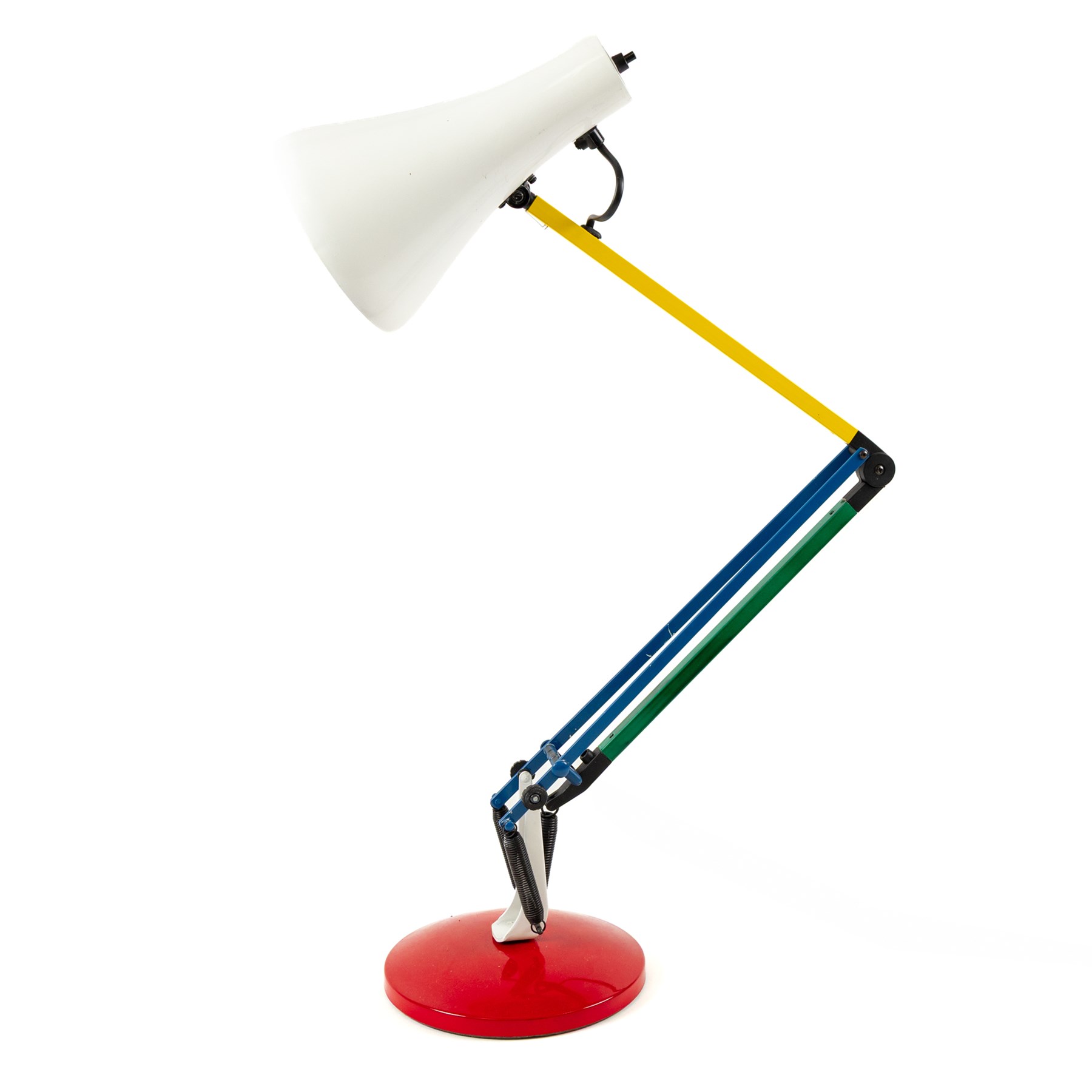 Anglepoise lamp in white, red, yellow and green, H74cm