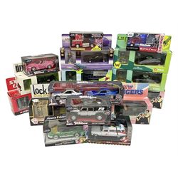 Corgi etc - seventeen TV/Film related die-cast models including Lock Stock & Two Smoking Barrels, The New Avengers, The Green Hornet, Fast & Furious, The Avengers, Starsky & Hutch, Knight Rider, Dads Army, Transformers, Power Rangers, Ghostbusters etc; all boxed (17)