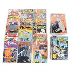 Fifty-nine DC Modern Age 'Action Comics' and 'Action Comics Weekly' comic books, spanning ...