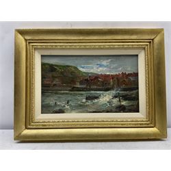 Arthur A Friedenson (Staithes Group 1872-1955): Staithes Harbour, oil on panel signed 18cm x 29cm
Provenance: private Yorkshire collection purchased T B & R Jordan Fine Art Specialists, Stockton on Tees, April 2006, receipt available