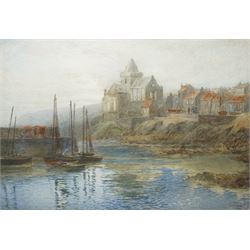 Edward James Duval (British 1838-1923): St Monans Harbour, watercolour signed, titled vers...