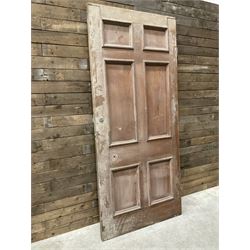 Five 19th century heavy pitch pine six panel doors

226cm x 99cm
228cm x 99cm
228cm x 100cm
228cm x 100cm
228cm x 99cm